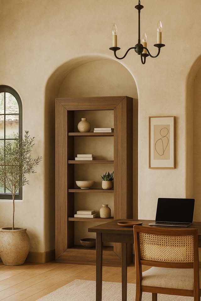 Rectangular Walnut Bookcase