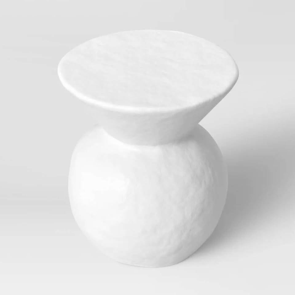 Modern White Bell Accent Side Table