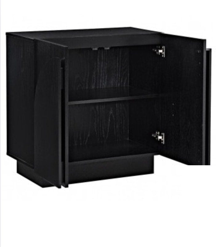 Black Mid-Century Arched Storage Cabinet