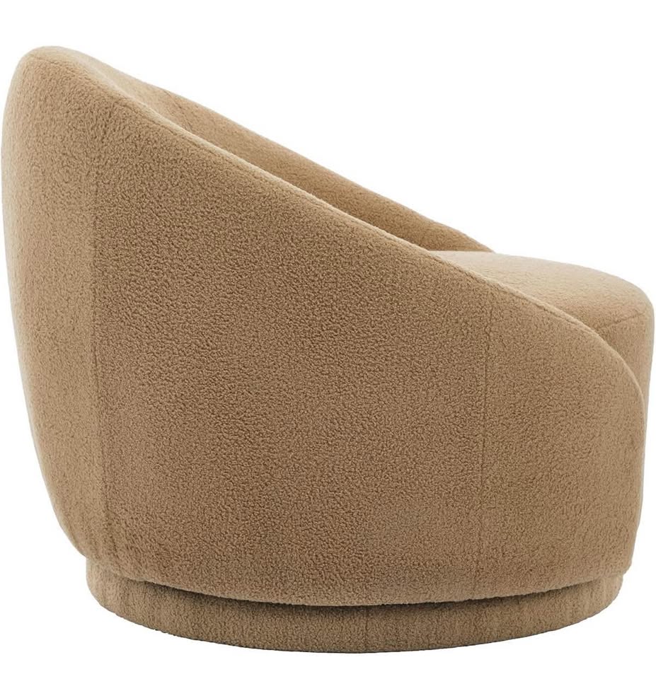 Boucle Barrel Chair Swivel Accent Chair