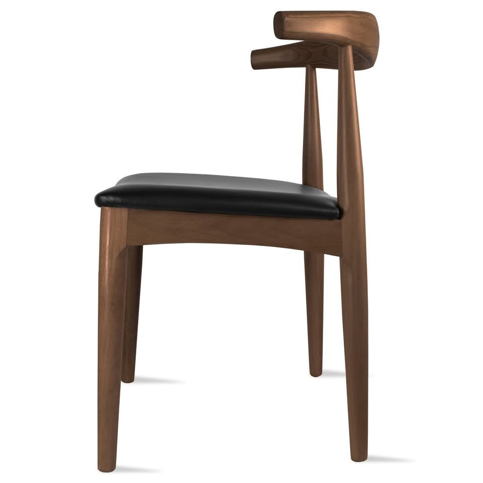 Brown Mid-Century Dining Chair with Cushioned Seat