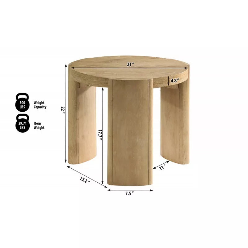 2-Piece Contemporary Round Coffee and End Table Set
