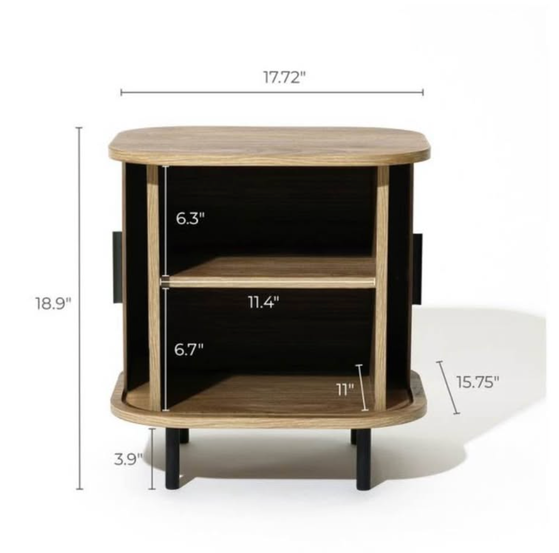 Fluted 2 door accent table