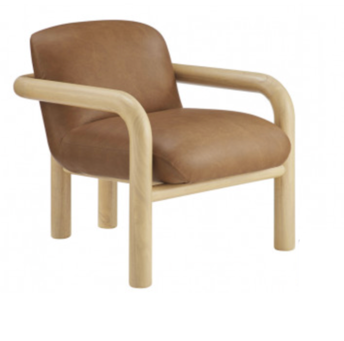 Sculptural Faux Leather Lounge Chair