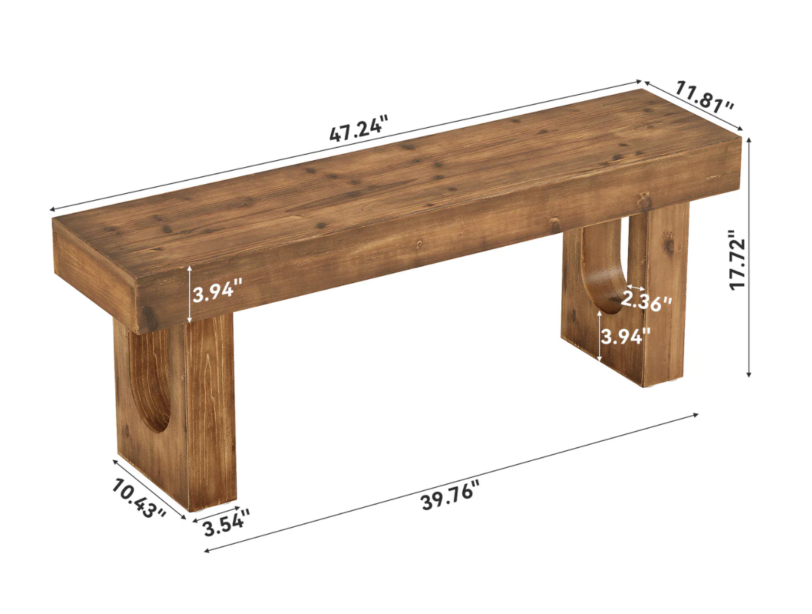 Solid Wood Accent Bench