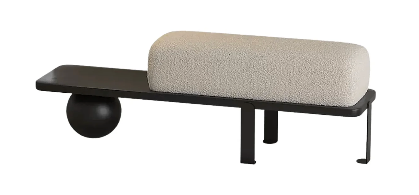 Sculptural Boucle Balance Bench