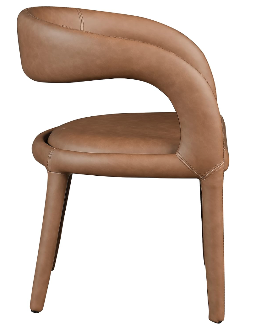 Camel Leather Mid-Century Chair