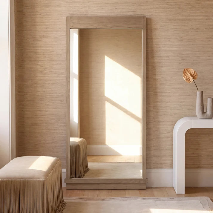 Aimee Solid Brushed Ash Floor Mirror