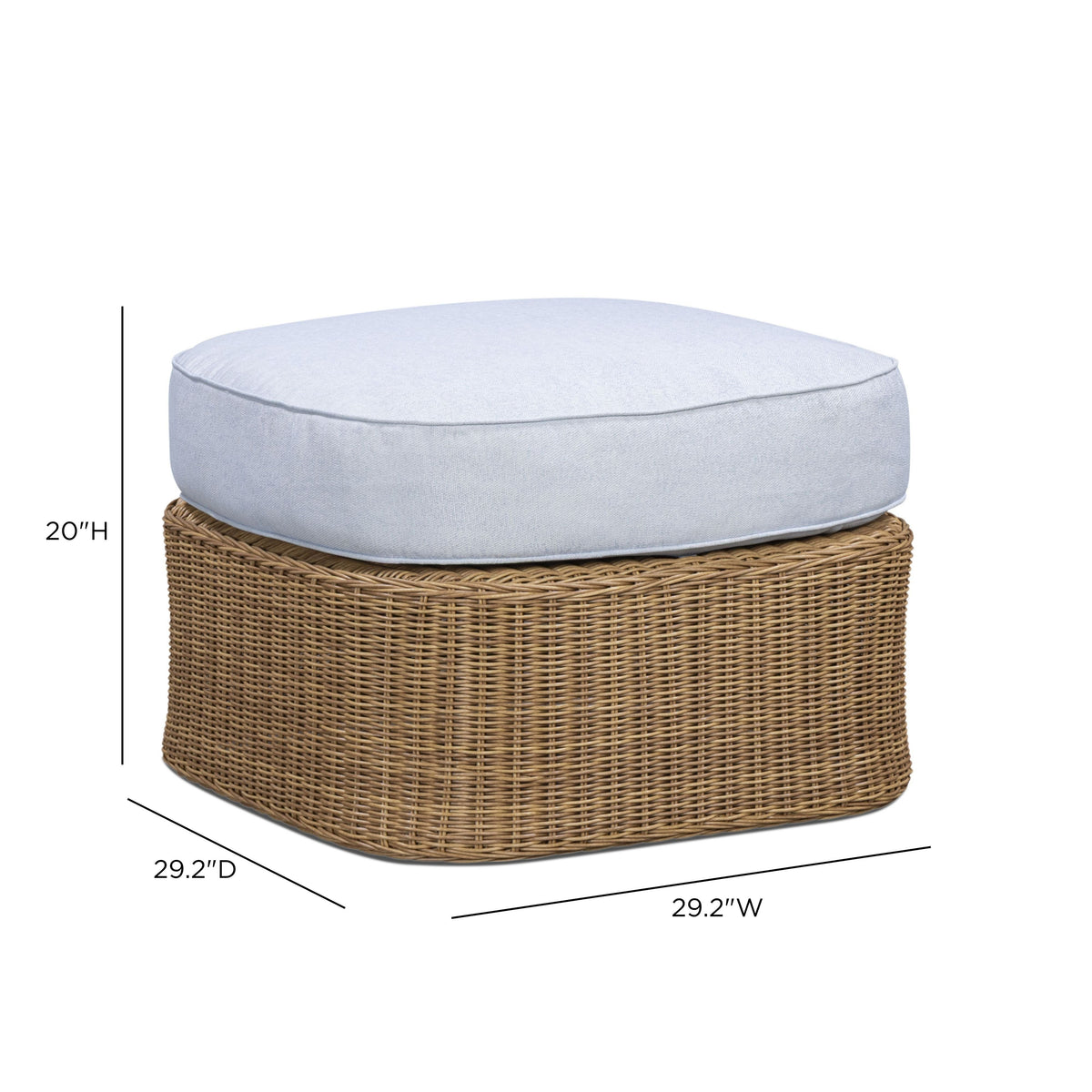 Axel Boucle Outdoor Ottoman - TOV-O54925