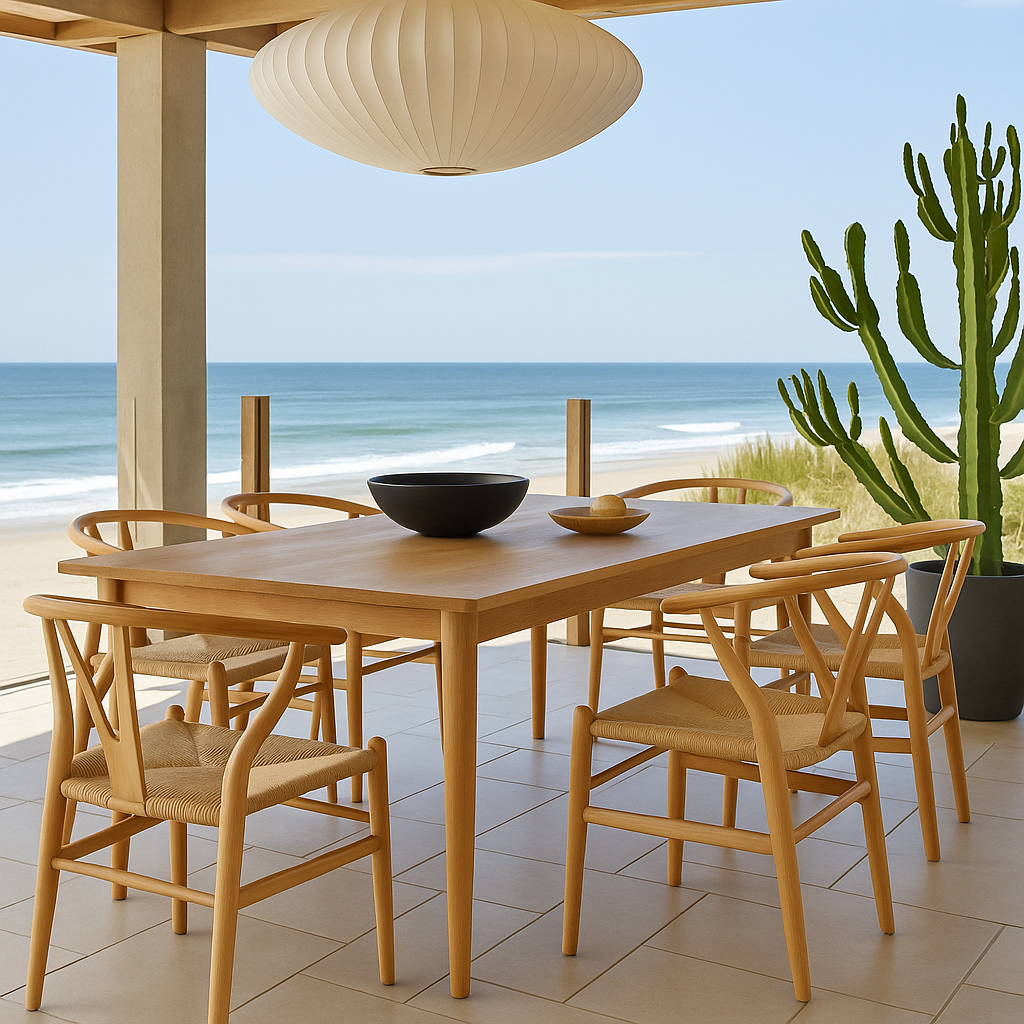 Oak Wishbone-Style Dining Chair