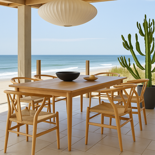 Oak Wishbone-Style Dining Chair