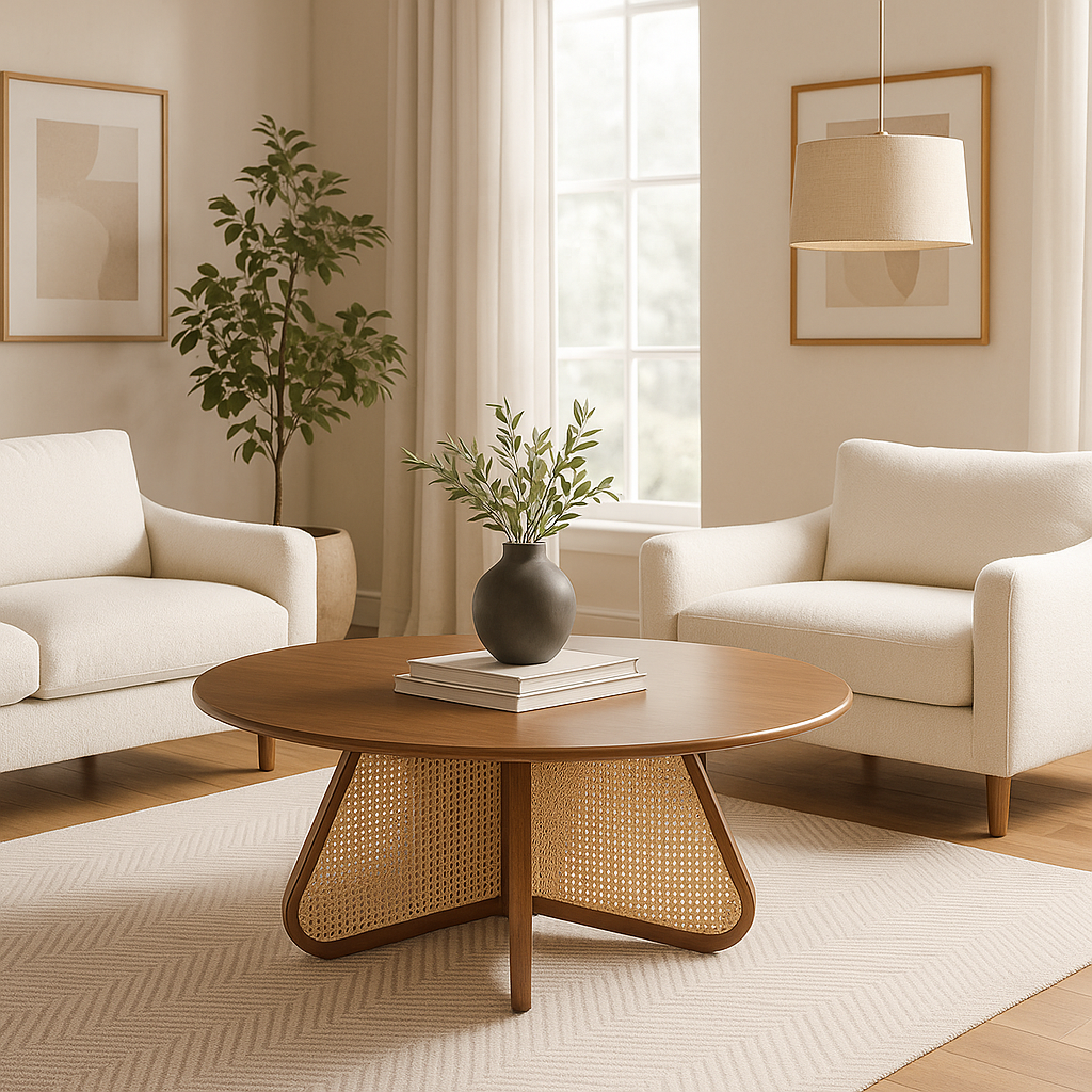 Round Rattan Coffee Table