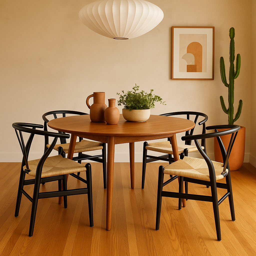 Back Wishbone-Style Dining Chair