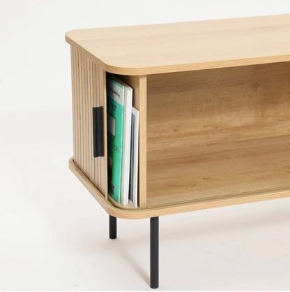 Fluted Oak TV Stand