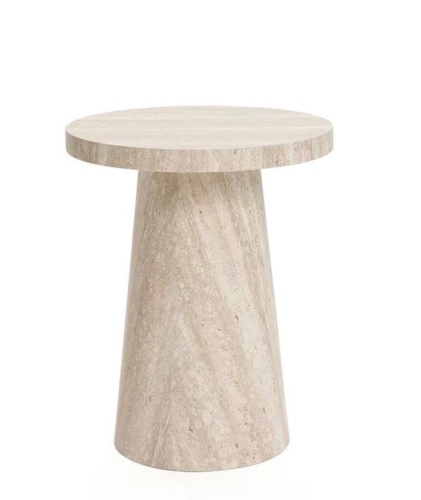 Stone Pattern Round Side Table
