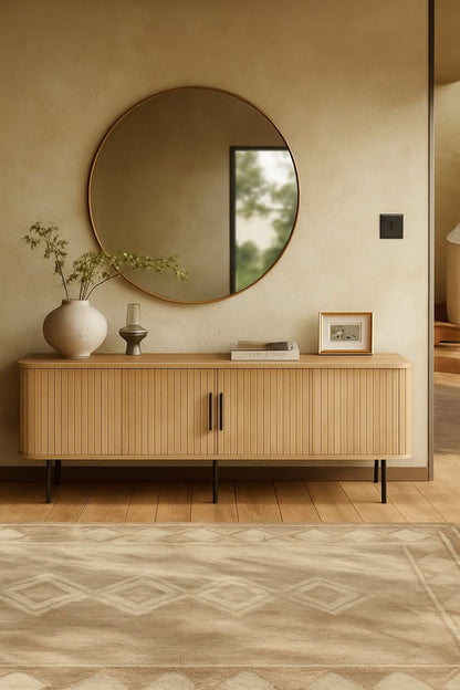 Fluted Oak TV Stand