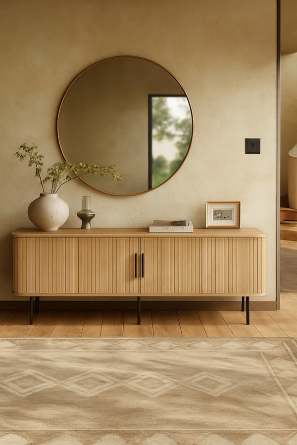 Fluted Oak TV Stand