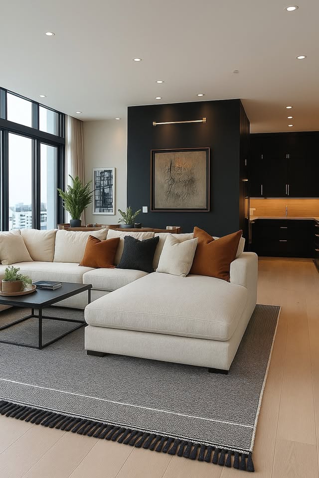 5'x7' Textured Border Stripe Area Rug