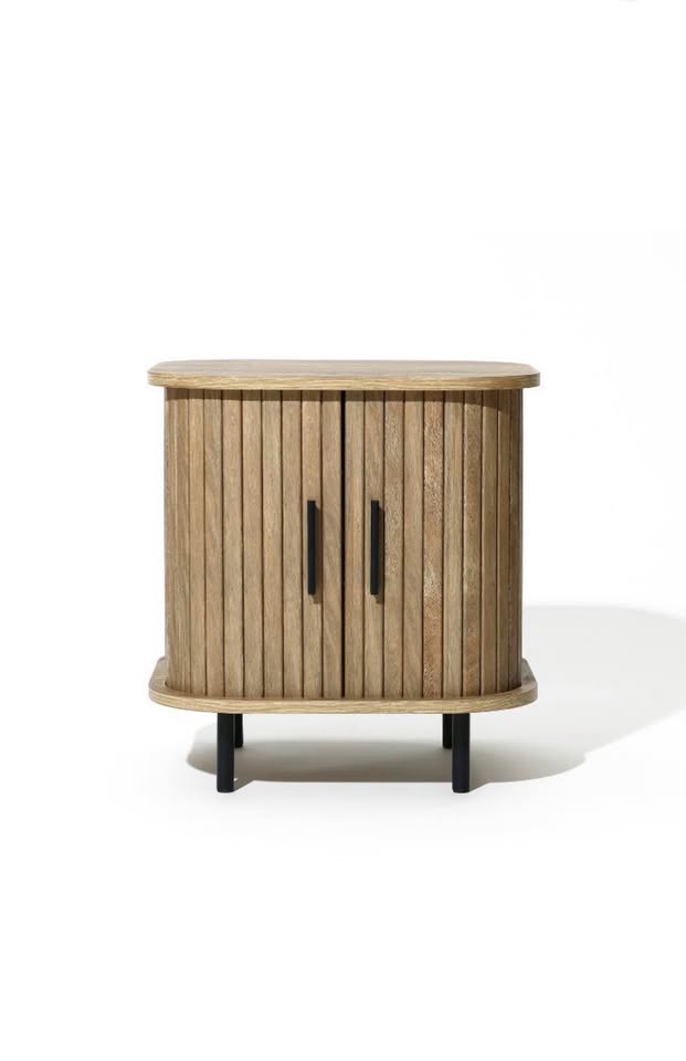 Fluted 2 door accent table