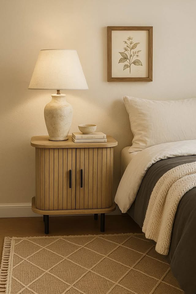 Fluted 2 door accent table