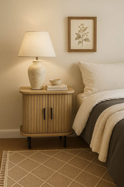 Fluted 2 door accent table