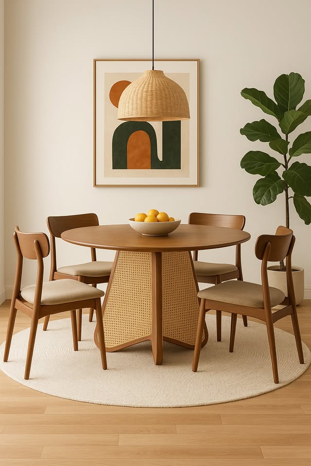 Round Solid Wood Dining Table