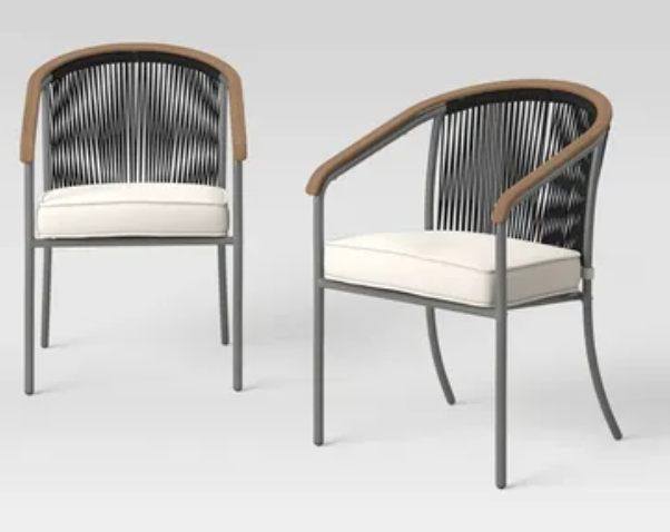 Set of 2 Outdoor Modern Dining Chairs
