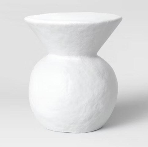 Modern White Bell Accent Side Table