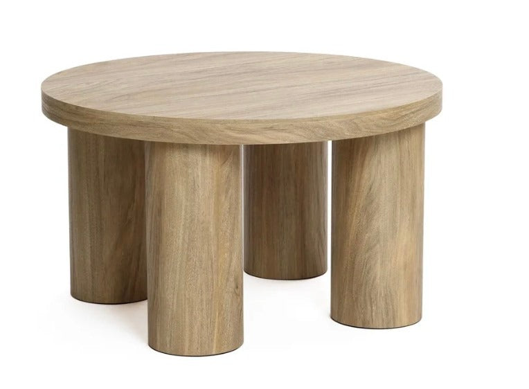 Cylindrical Coffee Table with Pillar Legs