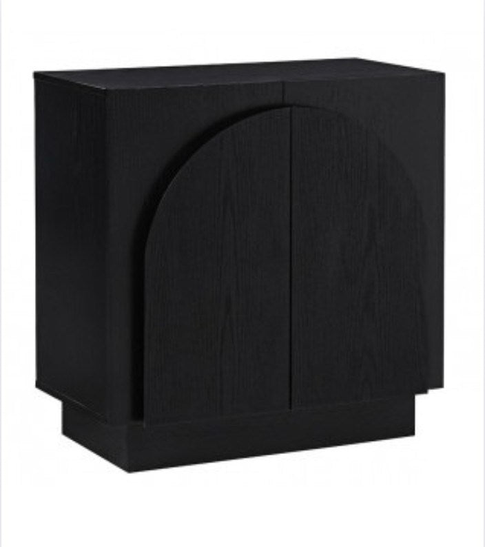 Black Mid-Century Arched Storage Cabinet