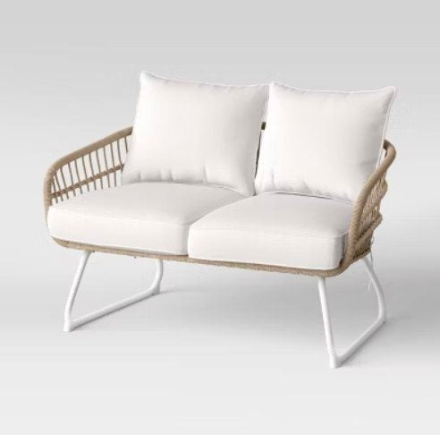 Wicker Outdoor Loveseat with Cushions