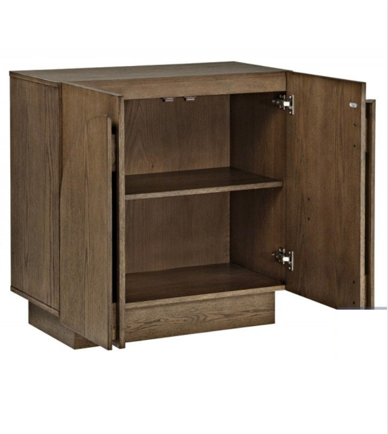 Walnut Mid-Century Arched Storage Cabinet