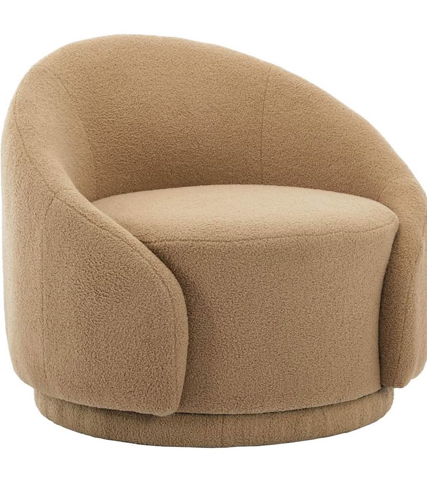 Boucle Barrel Chair Swivel Accent Chair