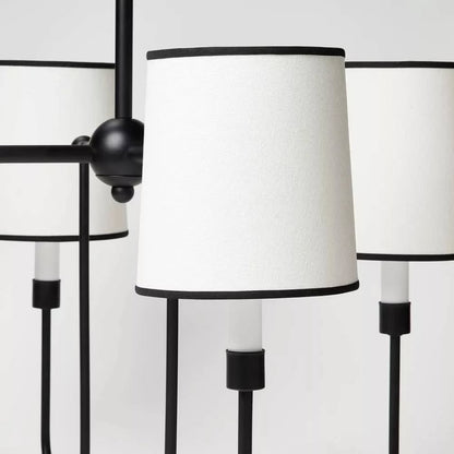 4-Arm Chandelier with Trim Shades Black