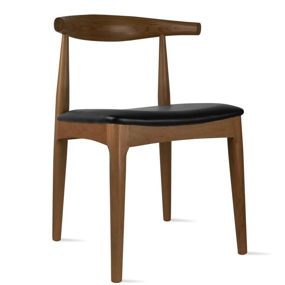 Brown Mid-Century Dining Chair with Cushioned Seat