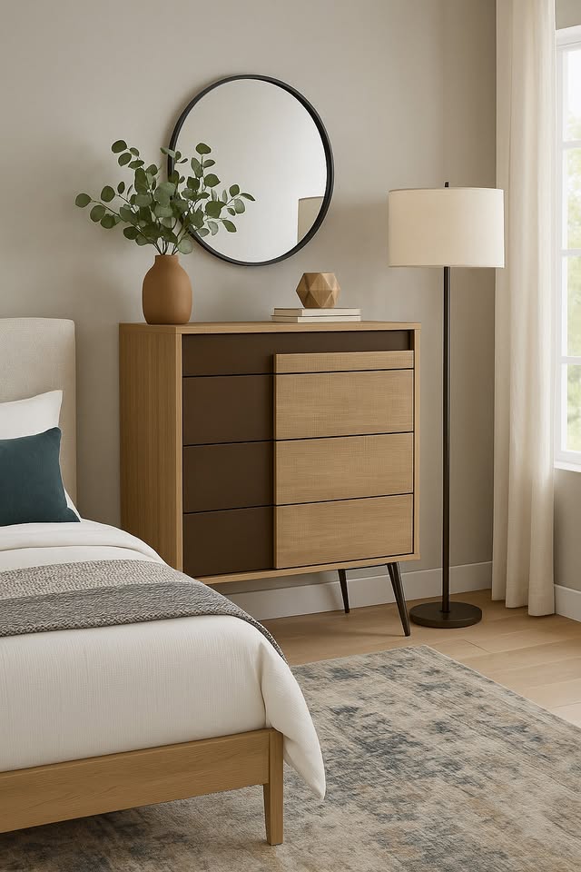 Mid Century Modern 4 Drawer Dresser