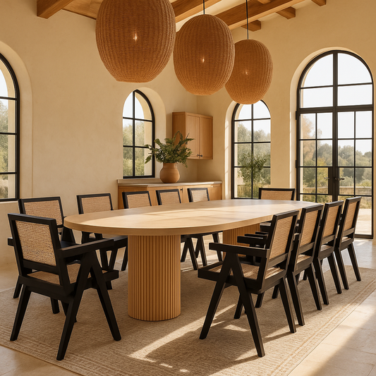 Double Fluted Column Dining Table