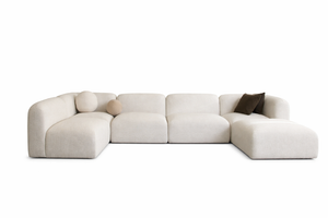 6 PC Sectional 140" x 70" (2 Corner 3 Armless Chair & 1 Ottoman)