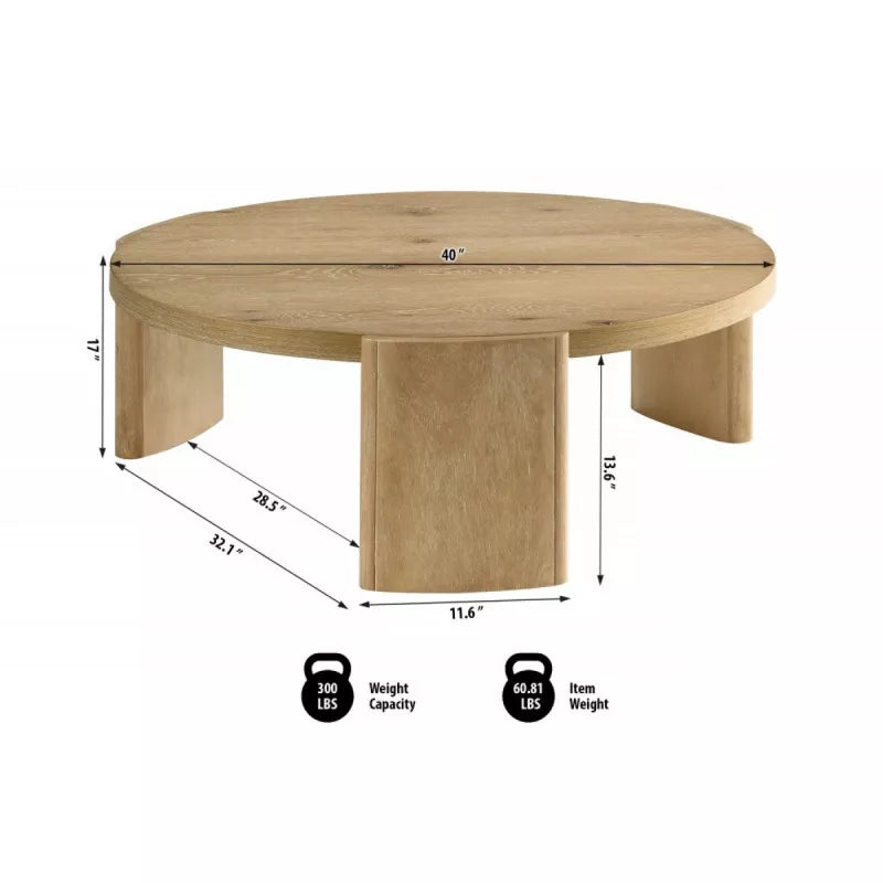 2-Piece Contemporary Round Coffee and End Table Set