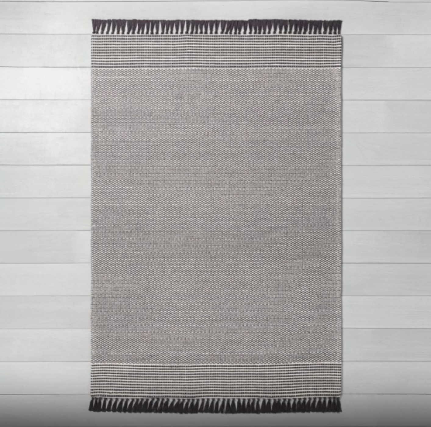 5'x7' Textured Border Stripe Area Rug