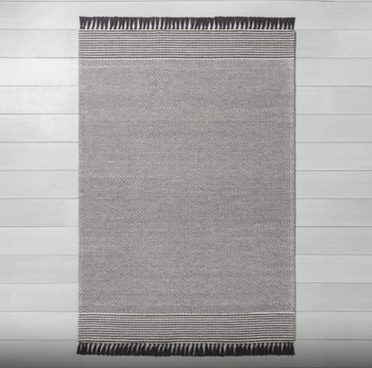 5'x7' Textured Border Stripe Area Rug