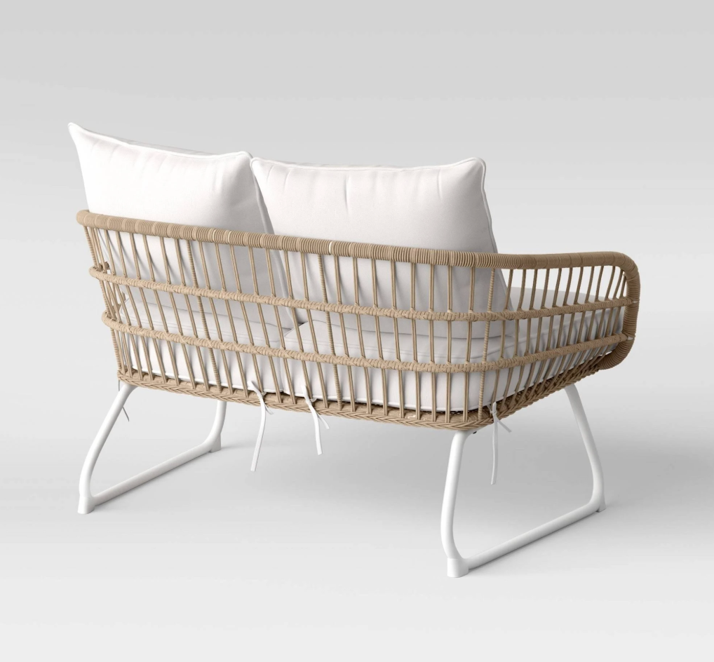 Wicker Outdoor Loveseat with Cushions