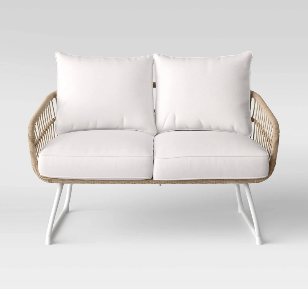 Wicker Outdoor Loveseat with Cushions
