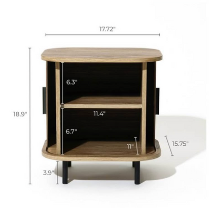 Fluted 2 door accent table