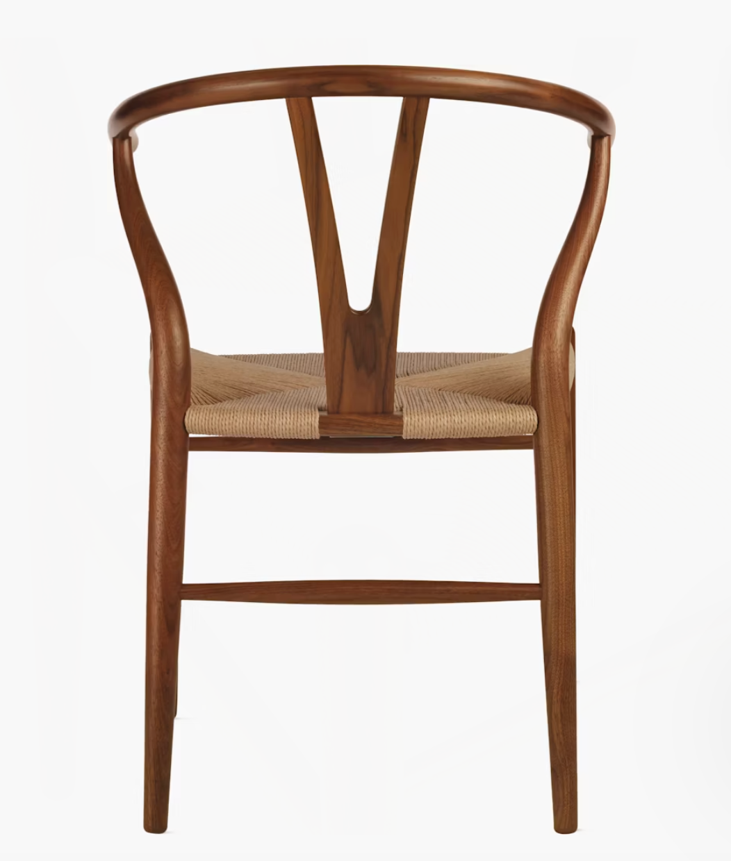 Walnut Wishbone-Style Dining Chair