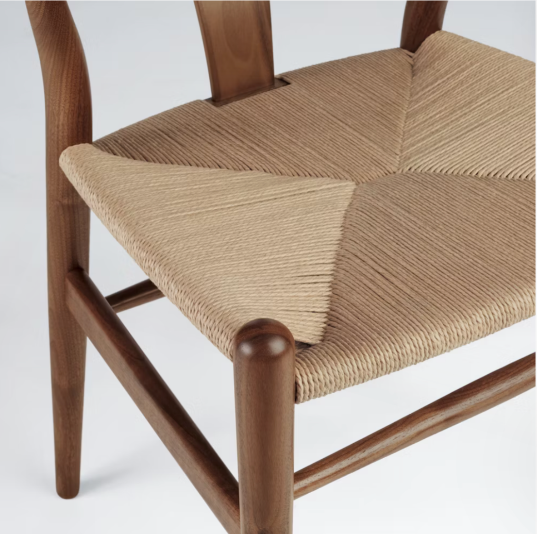 Walnut Wishbone-Style Dining Chair
