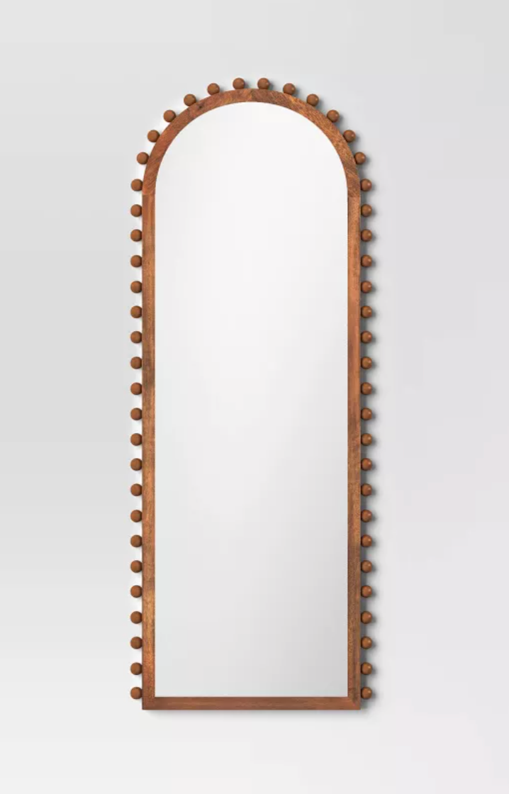 Arched Beaded Floor Mirror