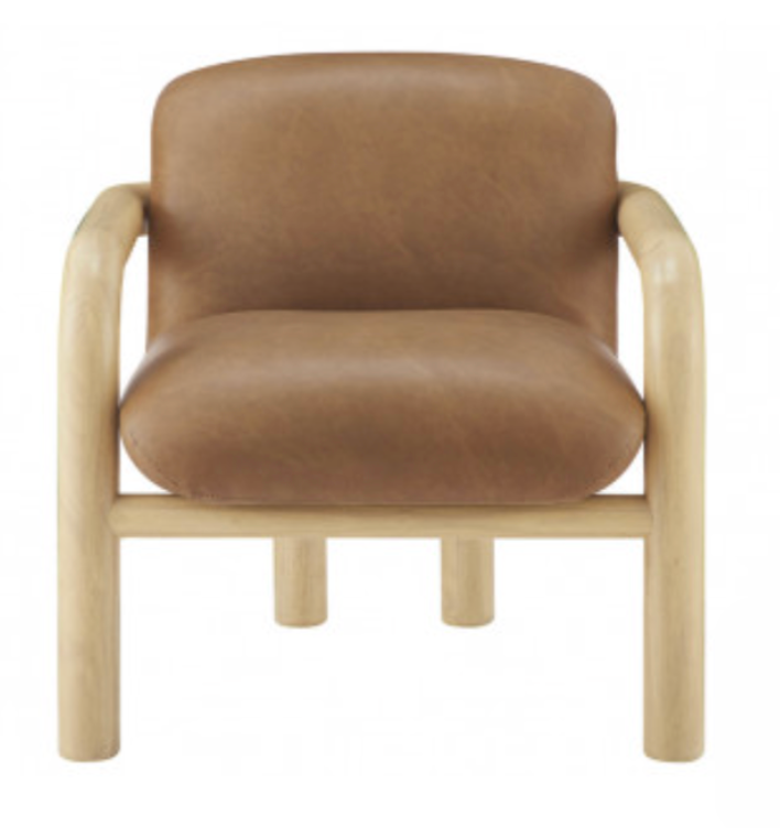 Sculptural Faux Leather Lounge Chair