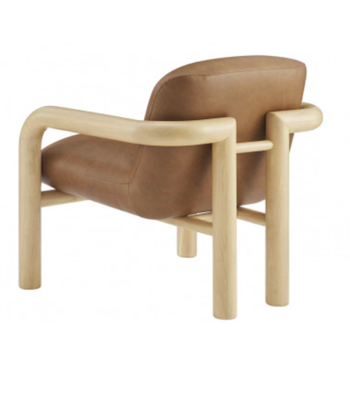 Sculptural Faux Leather Lounge Chair