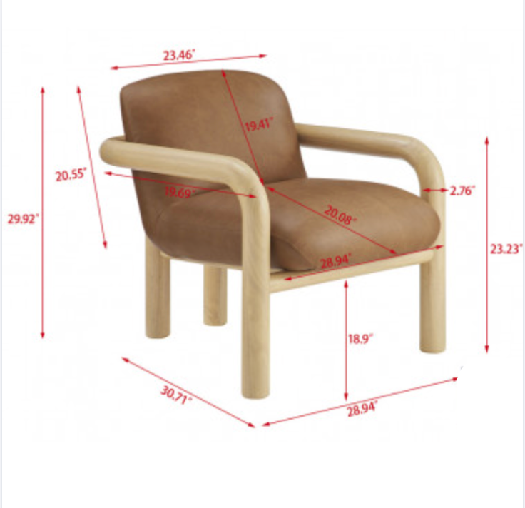 Sculptural Faux Leather Lounge Chair